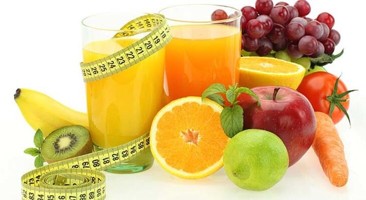 Gyümölcsök, zöldségek és gyümölcslevek a fogyáshoz a Kedvenc diétán