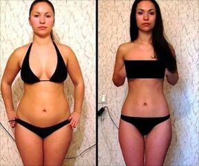 Lány az 5 napos görögdinnye diéta előtt és után